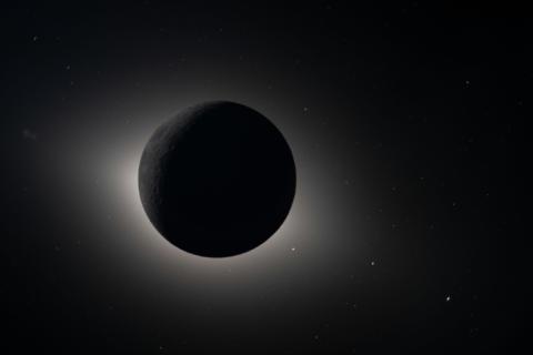 Photographie partagée par la Nasa montrant l'éclipse à laquelle ont assisté les astronautes d'Artémis II lors de leur vol autour de la Lune le 6 avril 2026