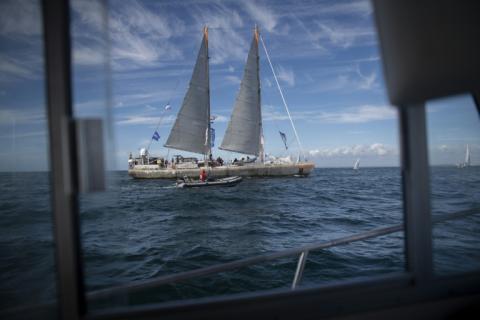 La goélette scientifique Tara arrive à Lorient, le 15 octobre 2022